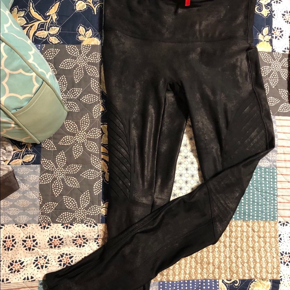 SPANX faux leather moto small
